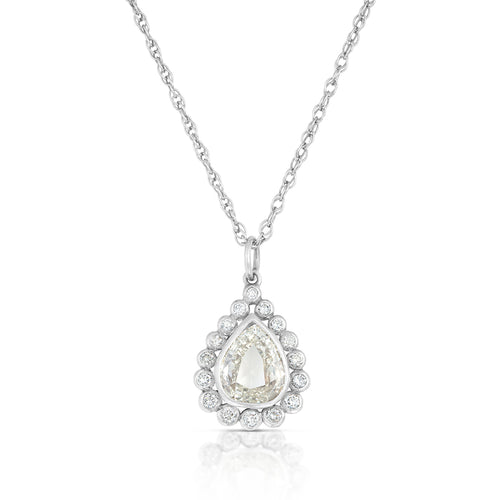 1.00 Carat Pear Shaped Diamond Necklace