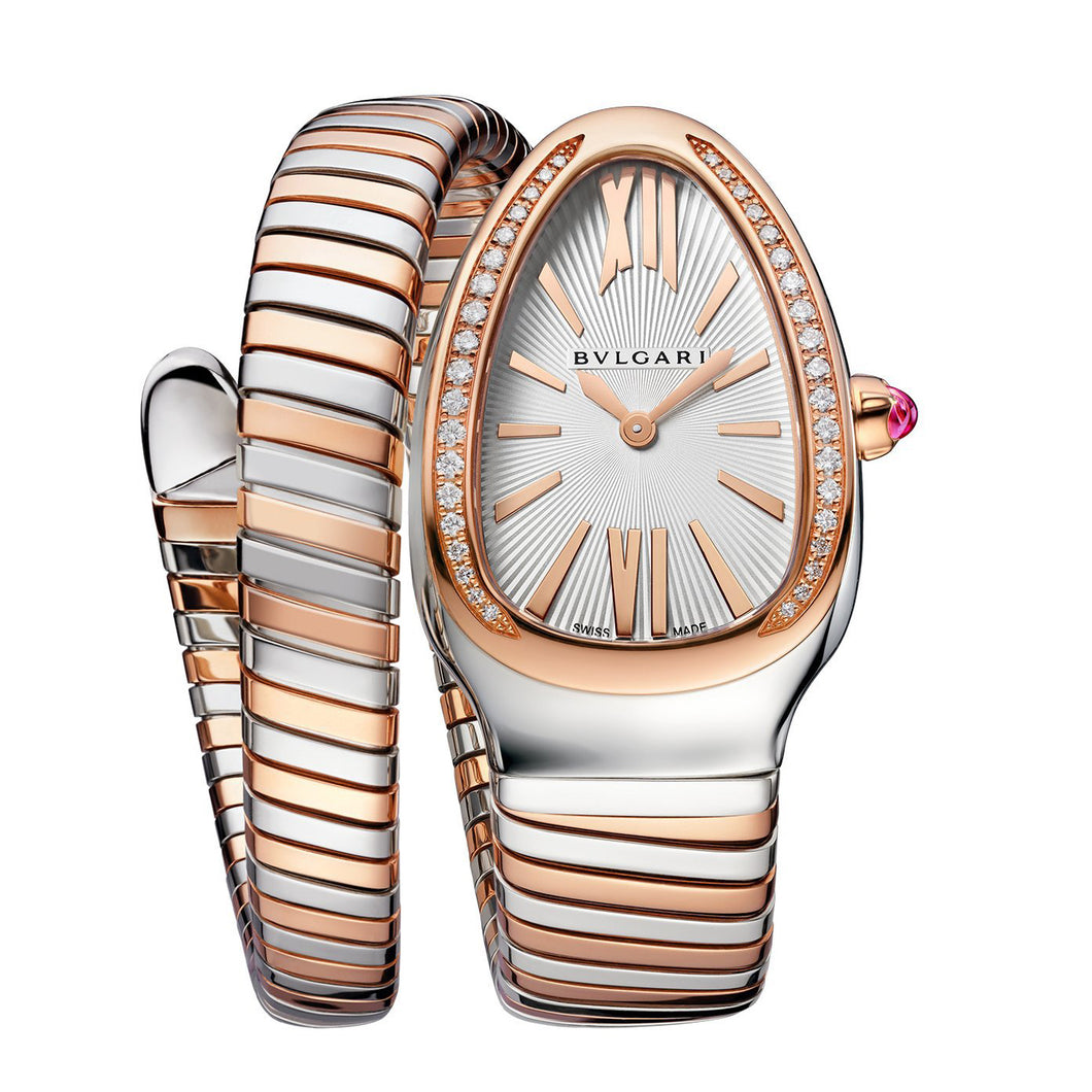 Bulgari Serpenti Tubogas Steel and 18kt Rose Gold Watch