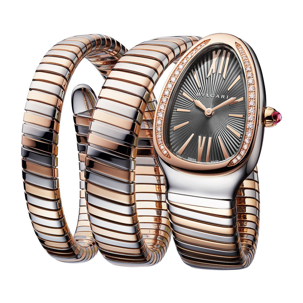 Bulgari Serpenti Tubogas Stainless Steel and 18kt Rose Gold Watch