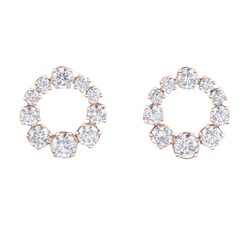 0.83 Carat Diamond Circular Stud Earrings