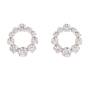 0.83 Carat Diamond Circular Stud Earrings