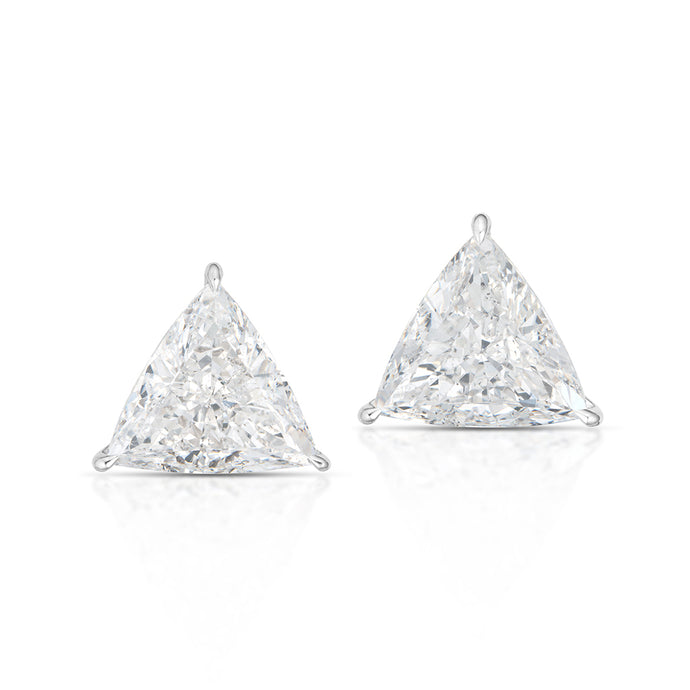 4.25 Carat Trillion Cut Diamond Stud Earrings