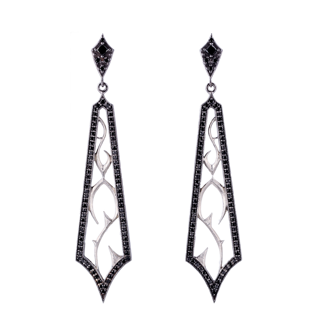 2.38 Carat Black Diamond Drop Earrings