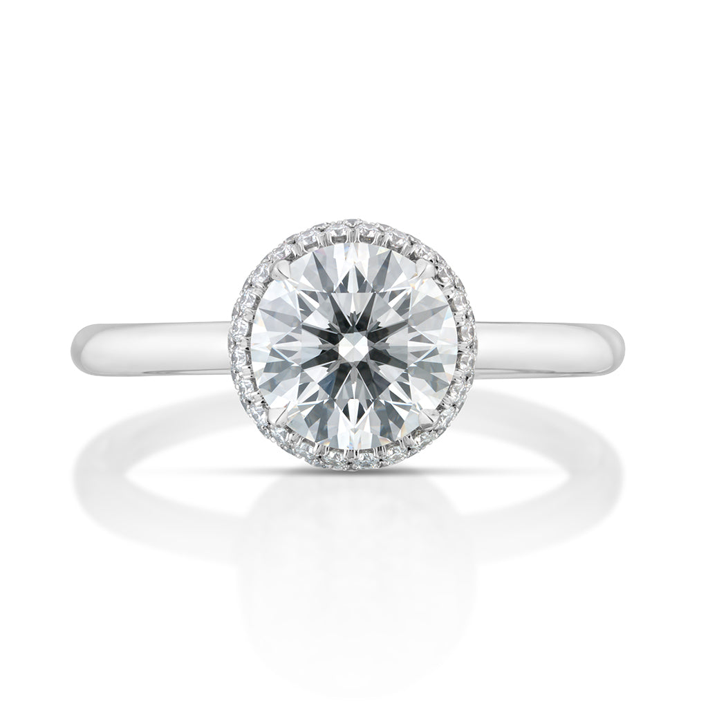 Diamond Pavé Halo Engagement Ring