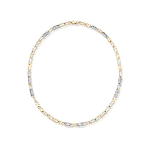 2.11 Carat Gold and Diamond Paperclip Necklace