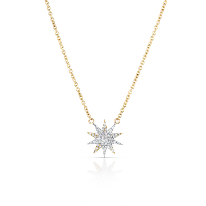 0.22 Carat Diamond Star Necklace 18k white and rose gold 