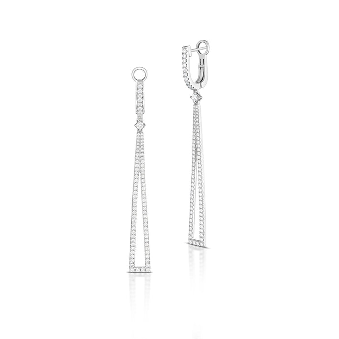 1.46 Carat Diamond Triangular Drop Earrings