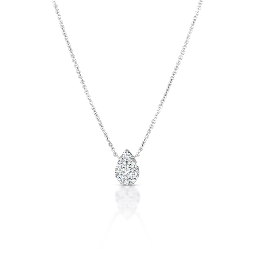 0.41 Carat Pavé Diamond Pear-Shaped Necklace