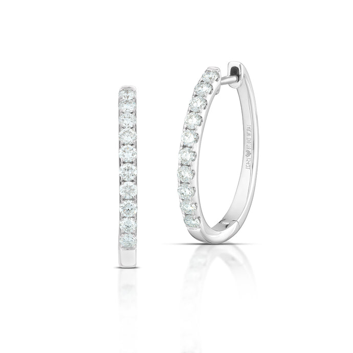 0.77 Carat Diamond Huggie Hoop Earrings