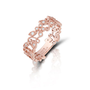 0.15 Carat Floral Diamond Band
