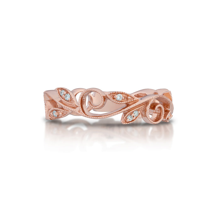 0.15 Carat Leaf Design Diamond Band
