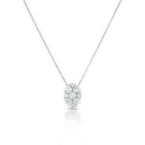 Pavé Diamond Cluster Necklace