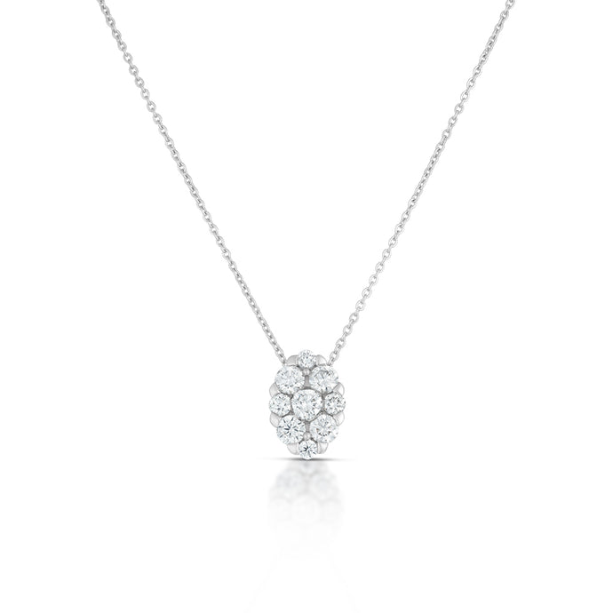 0.50 Carat Pavé Diamond Cluster Necklace