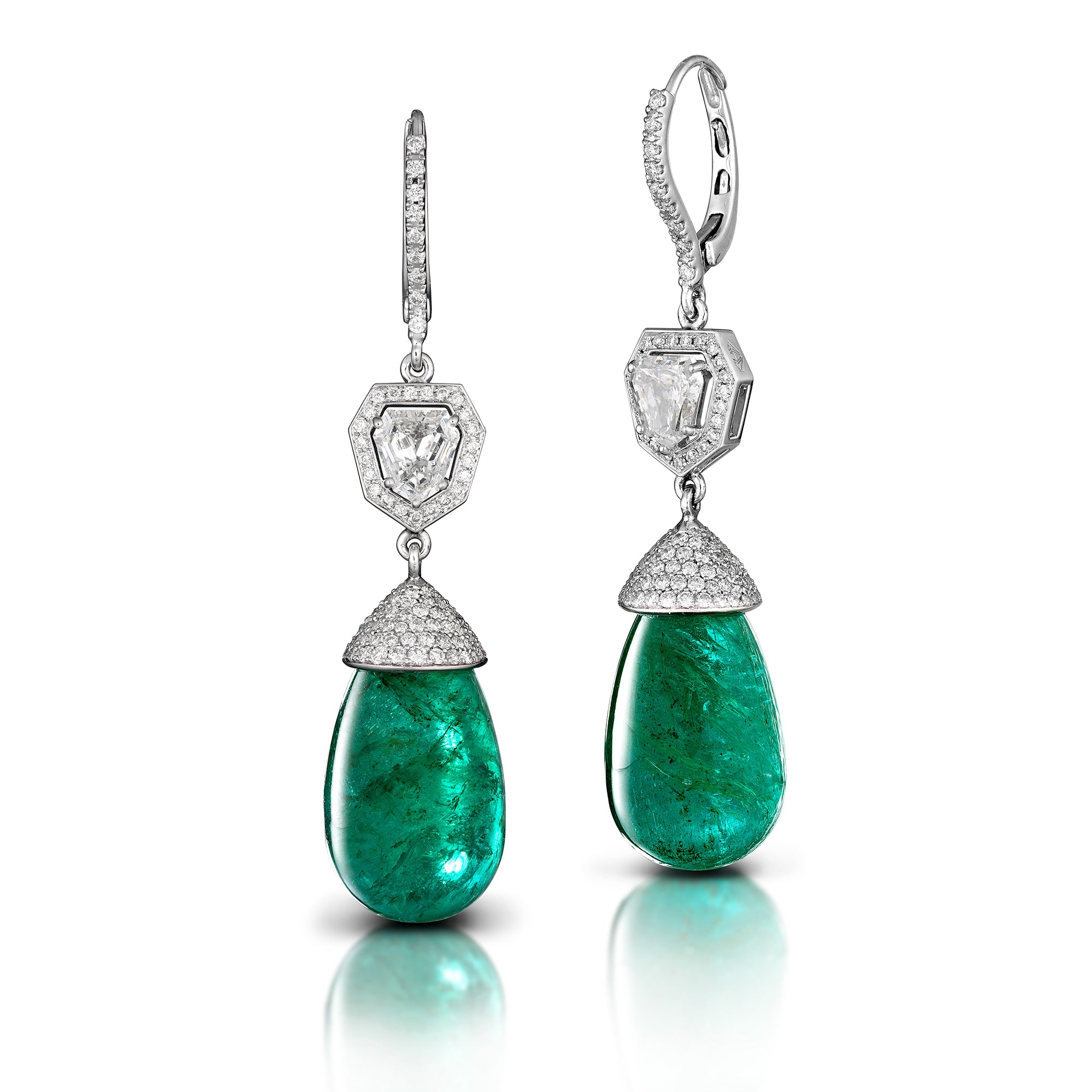 Women's Peacock Design Emerald Green Earrings By Much More