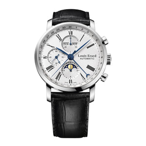 Louis Erard Excellence Moon Phase Chronograph Stainless Steel Watch