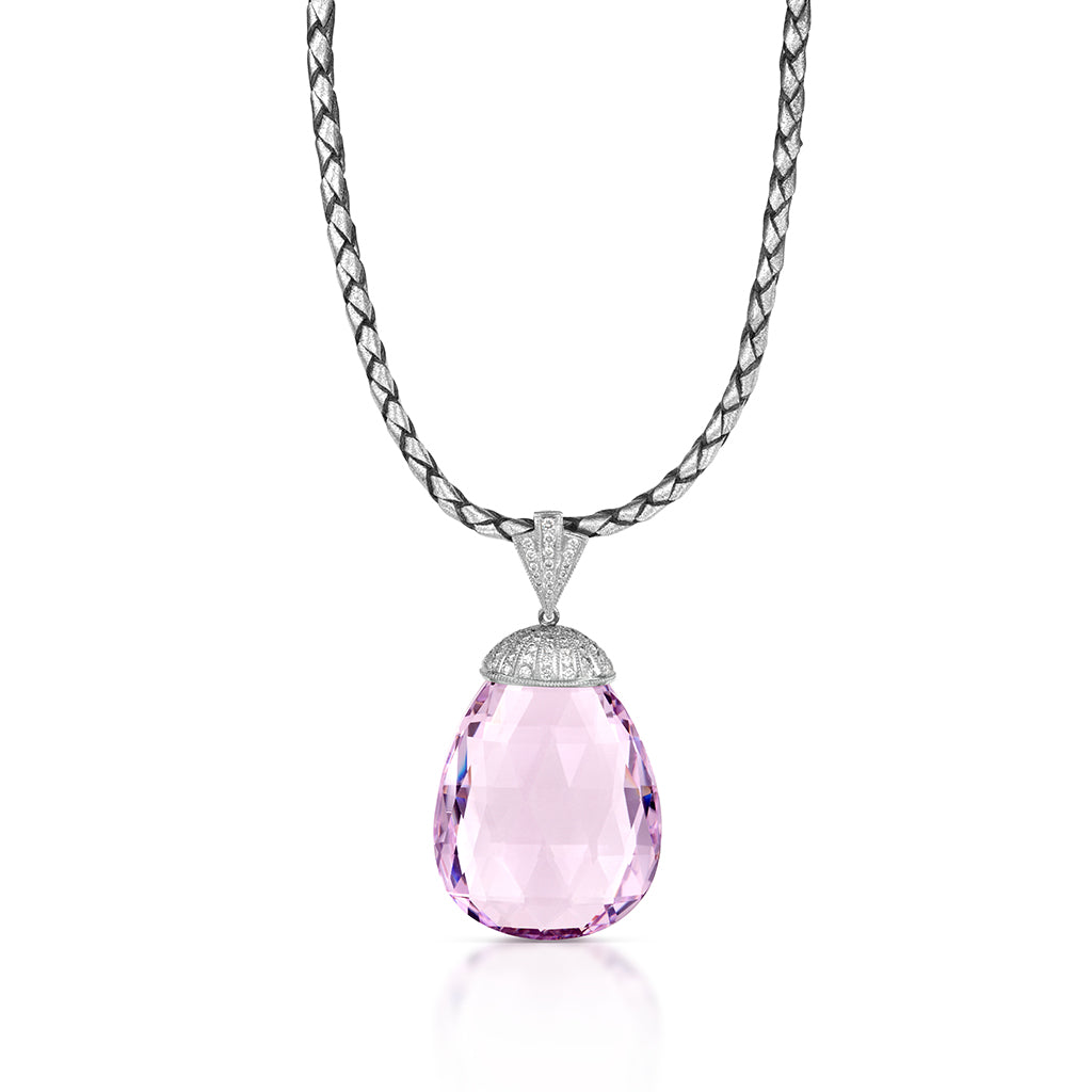 81.99 Carat Kunzite and Diamond Necklace