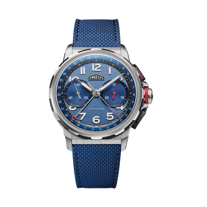 Angelus Chronodate Titanium Blue Watch