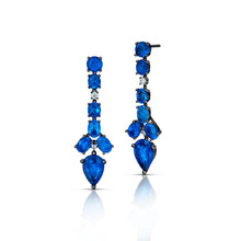 9.49 Carat Blue Apatite and Diamond Earrings