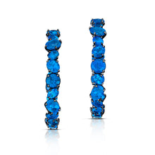 Blue Apatite Hoop Earrings