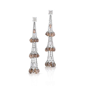 44.56 Carat Briolette Diamond Chandelier Earrings