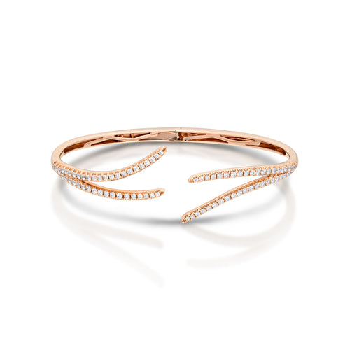 0.94 Carat Diamond Bypass Bangle Bracelet