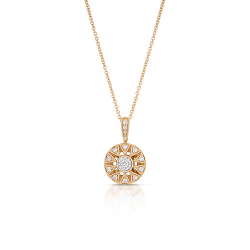 0.17 Carat Openwork Diamond Circle Necklace