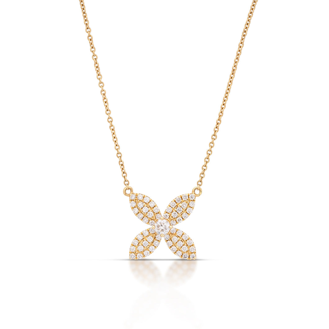 0.54 Carat Diamond Flower Necklace