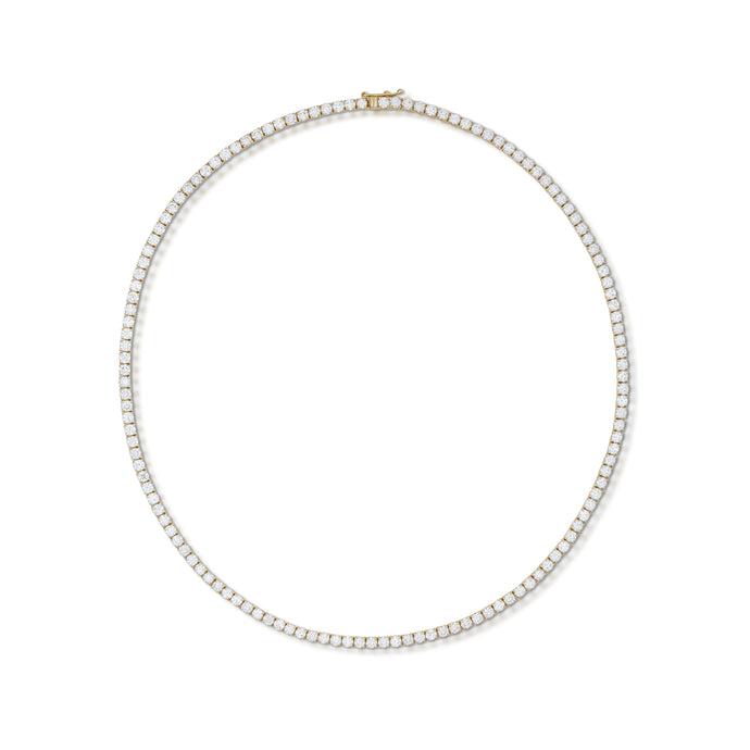 13.13 Carat Yellow Gold Diamond Line Necklace