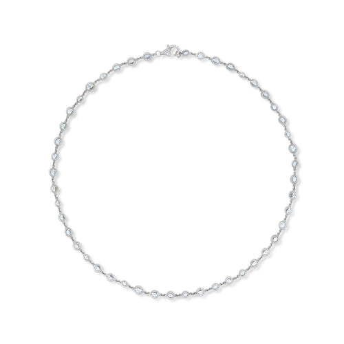 6.63 Carat Diamond Station Chain Necklace