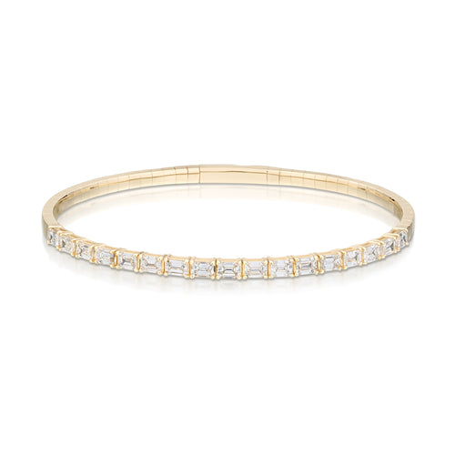 2.33 Carat Emerald Cut Diamond Bangle Bracelet