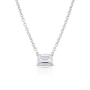 0.93 Carat Emerald Cut Diamond Necklace