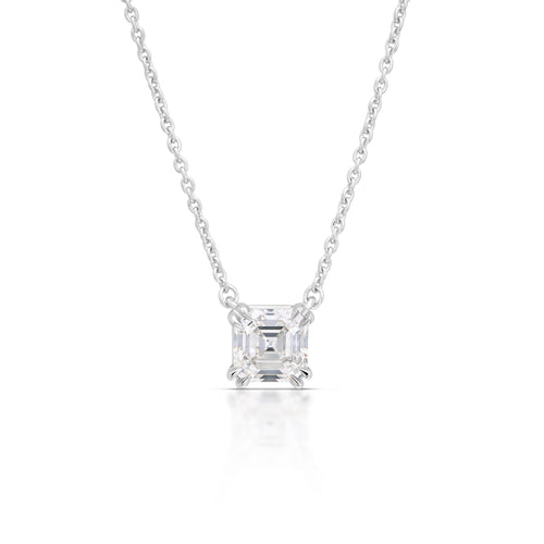 1.09 Carat Asscher Cut Diamond Necklace
