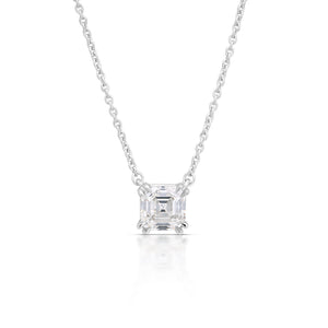 1.09 Carat Asscher Cut Diamond Necklace