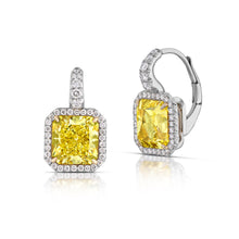 6.03 Carat Yellow Diamond Halo Earrings