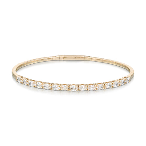 1.95 Carat Oval Diamond Bangle Bracelet