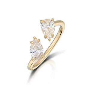 Pear Shape Diamond Bypass Ring