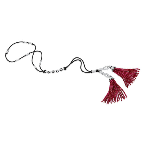 273.27 Carat Ruby and Diamond Tassel Necklace