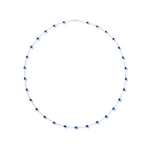 Sapphire and Diamond Beaded Necklace