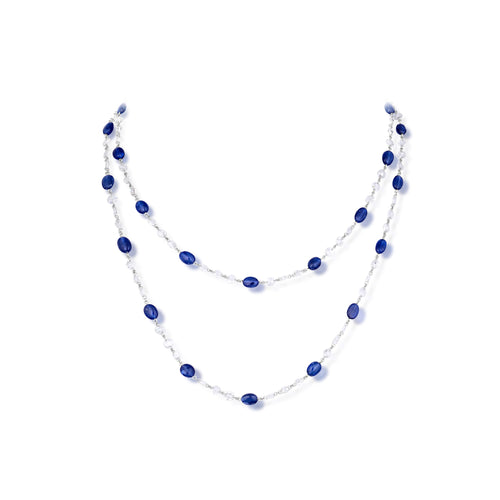 Sapphire and Diamond Beaded Necklace