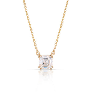 1.07 Carat Asscher Cut Diamond Necklace