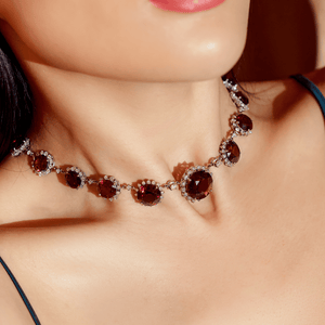 90.00 Carat Rhodolite Garnet and Diamond Necklace