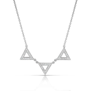 0.20 Carat Diamond Triangle Trio Necklace