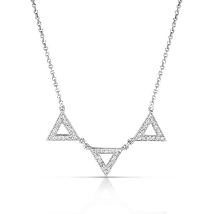 0.20 Carat Diamond Triangle Trio Necklace