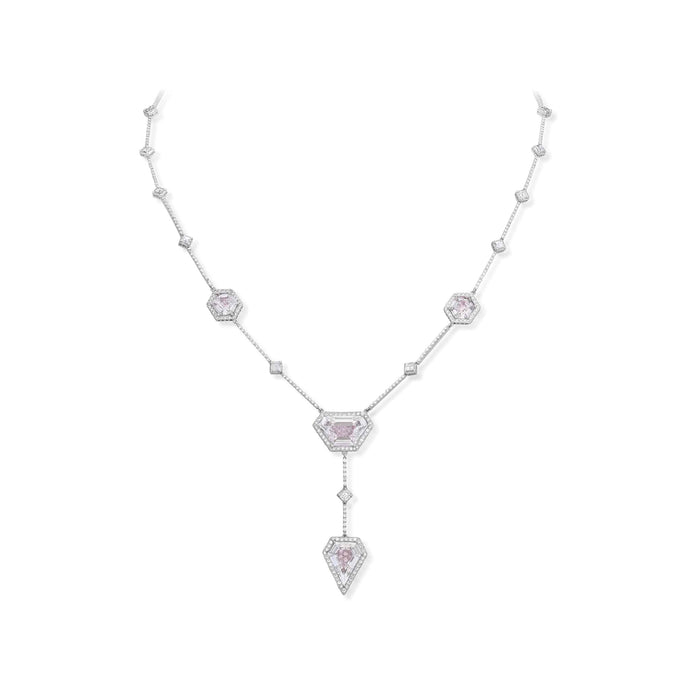 Pink and White Diamond Necklace