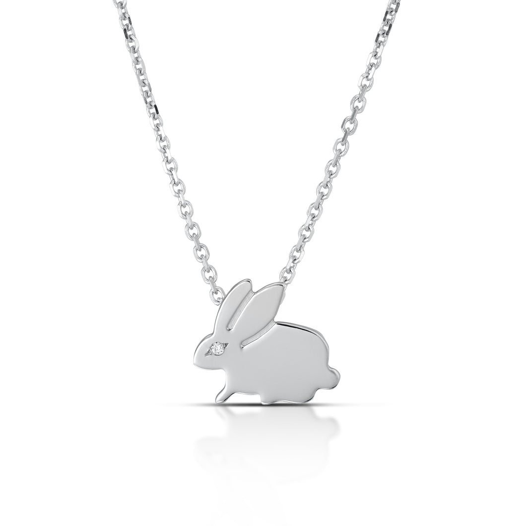 White Gold Bunny Necklace