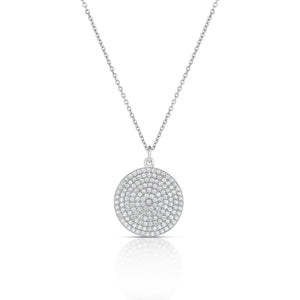 1.09 Carat Diamond Pavé Disc Necklace