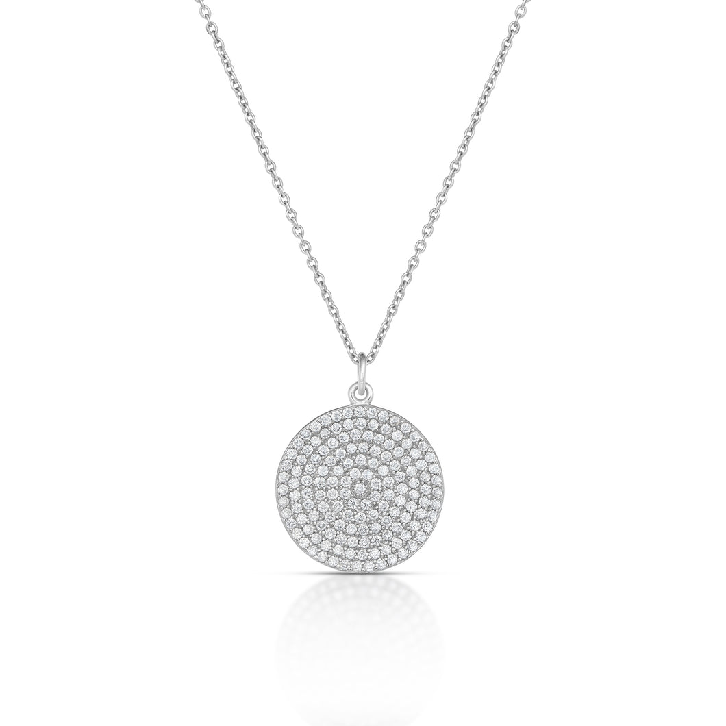 1.09 Carat Diamond Pavé Disc Necklace