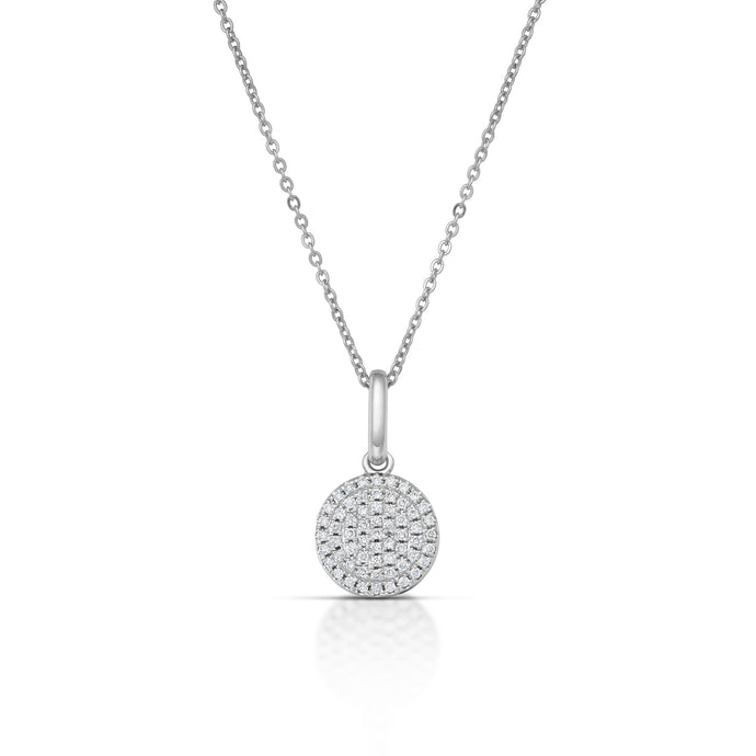 0.49 Carat Diamond Pavé Disc Pendant