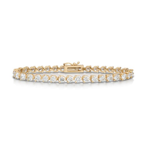9.10 Carat Yellow Gold Diamond Line Bracelet