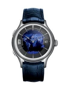 Laurent Ferrier Classic Traveller Night Blue Globe White Gold Watch